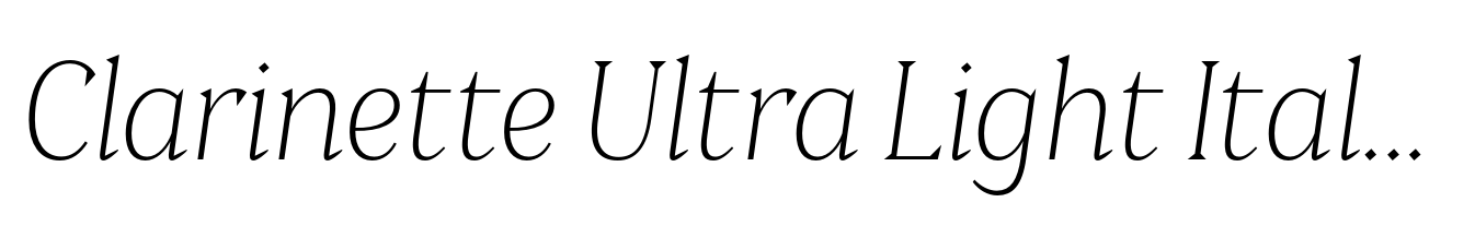 Clarinette Ultra Light Italic